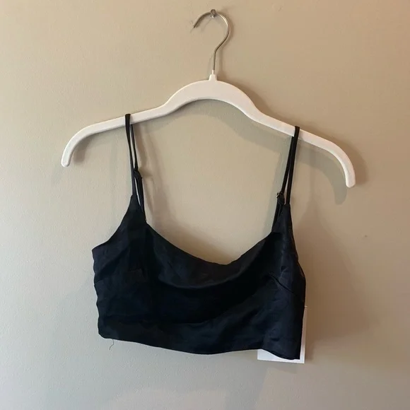 DISSH Charli Black Satin Crop Top - Picture 7 of 9